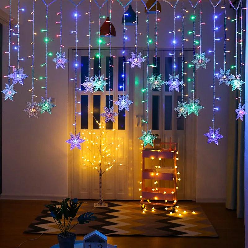 Cortina de Flocos de Neve LED - Decoração de Natal ❄️ - Compre Infinity